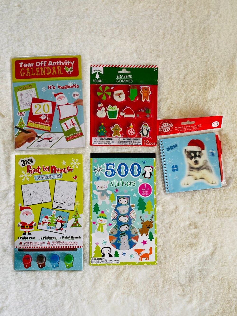 NEW Christmas Kid's Craft and Activity Office Supply Bundle Stocking Stuffers